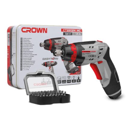 كيت شنيور كراون مفك بطاريه 28 قطعة 3.6 فولت 1.5 امبير مع اكسسوار موديل CROWN - CT22024 M