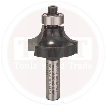 بنطة راوتر بوش لتدوير الحواف قطر 8 مم - اجمالى الطول 53 مم BOSCH  Round-Edge Cutter W-Beari 8x28,7x53