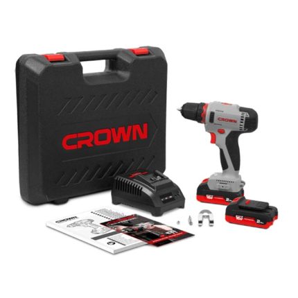شنيور كراون 16 فولت 10 مم 35 نيوتن 2 امبير 2 بطاريه شنطة بلاستيك  موديل CROWN CT21082H-2