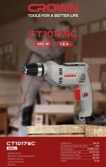 ⁦شنيور عادة كراون 10 مم أليكتروني يمين /شمال 400 وات  موديل  CROWN  CT10179C⁩ - الصورة ⁦2⁩