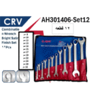 طقم مفتاح بلدى مشرشر 12 قطعه 8-32مم كروم فانديوم  أي بى تى - موديل APT AH301406-Set12