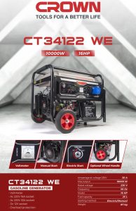 ⁦مولدكهرباء بنزين مارش/ عجل كراون 7 - 7.5 كيلو.فولت موديل  CROWN CT34122WE⁩ - الصورة ⁦2⁩