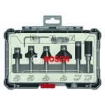 مجموعه من بنط الراوتر للتجاويف الدائريه 6 قطع كعب 8 مم  BOSCH 6 pcs Trim&Edging 8m