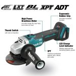 ⁦صاروخ بطاريه ماكيتا 4.5 بوصه 8500 لتر/دقيقه 1.9كجم 2 بطارية +شاحن MAKITA DGA454RTJ⁩ - الصورة ⁦3⁩