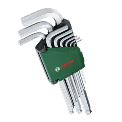 طقم الن كيه عادي 9 قطع قصير من 1.5 ل 10 مل بوش-BOSCH Hex Key Set 9-Piece