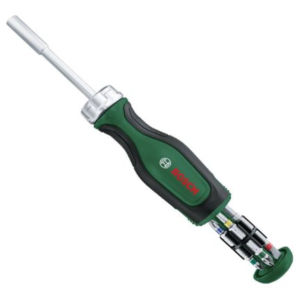 مفك لقم 12 قطعة سيستم بوش   BOSCH Ratchet Screwdriver with 12 Bits -