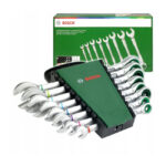⁦طقم مفاتيح بلدي مشرشر سيستيم 8 قطع  ناحية وناحية بوش-BOSCH Ratchet Combination Wrench Set 8-piece⁩ - الصورة ⁦4⁩