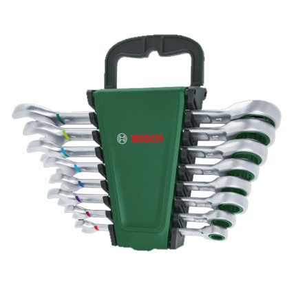 طقم مفاتيح بلدي مشرشر سيستيم 8 قطع  ناحية وناحية بوش-BOSCH Ratchet Combination Wrench Set 8-piece