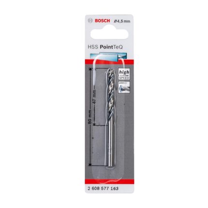 بنطة حدادى قطر 4.5 مم بوينت تك بوش BOSCH HSS Twist Drill Bit PointTeQ4.5mm