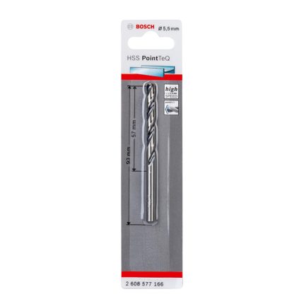 بنطة حدادى قطر 5.5 مم بوينت تك بوش BOSCH HSS Twist Drill Bit PointTeQ5.5mm