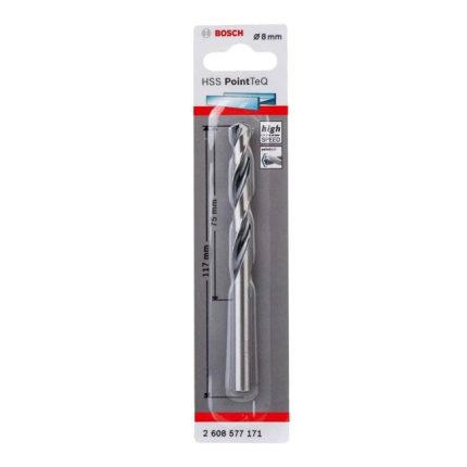 بنطة حدادى قطر 8 مم بوينت تك بوش BOSCH HSS Twist Drill Bit PointTeQ 8.0mm