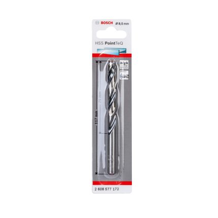 بنطة حدادى قطر 8.5 مم بوينت تك بوش BOSCH HSS Twist Drill Bit PointTeQ 8.5mm
