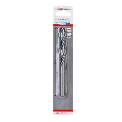 بنطة حدادى قطر 11مم بوينت تك بوش BOSCH HSS Twist Drill Bit PointTeQ 11.0mm