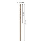 ⁦علبة بنط كوبلت للتخريم فى الاستانلس 10 قطع 2 مم بوش BOSCH PACK OF  10 Metal Drill Bits  HSS-CO 2X24X49⁩ - الصورة ⁦2⁩
