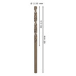 ⁦علبة بنط كوبلت للتخريم فى الاستانلس 10 قطع 3.3 مم بوش BOSCH PACK OF  10 Metal Drill Bits  HSS-CO 3,3X36X65⁩ - الصورة ⁦4⁩