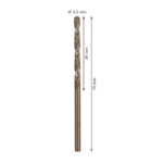 ⁦علبة بنط كوبلت للتخريم فى الاستانلس 10 قطع 3.5 مم بوش BOSCH PACK OF  10 Metal Drill Bits  HSS-CO 3,5X39X70⁩ - الصورة ⁦3⁩