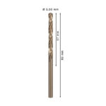 ⁦علبة بنط كوبلت للتخريم فى الاستانلس 10 قطع 5.5 مم BOSCH PACK OF  10 Metal Drill Bits  HSS-CO 5,5X57X93⁩ - الصورة ⁦3⁩