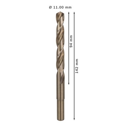علبة بنط كوبلت للتخريم فى الاستانلس 5 قطع قطر 11 مم BOSCH PACK OF 5 Metal Drill Bits HSS-CO 11X94X142