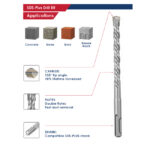 ⁦بنط هيلتى SDS-Plus خدمة شاقه 7 × 160 مم اي بي تي موديل   APT LCA02070160⁩ - الصورة ⁦3⁩