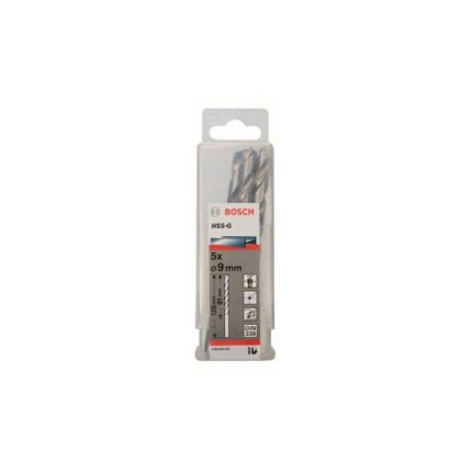 علبة بنط حدادى 5 قطع قطر9مم بوش BOSCH HSS-G 9 MM  5 PCS