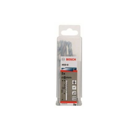 علبة بنط حدادى 5 قطع قطر8 مم بوش BOSCH HSS-G 8 MM  5 PCS