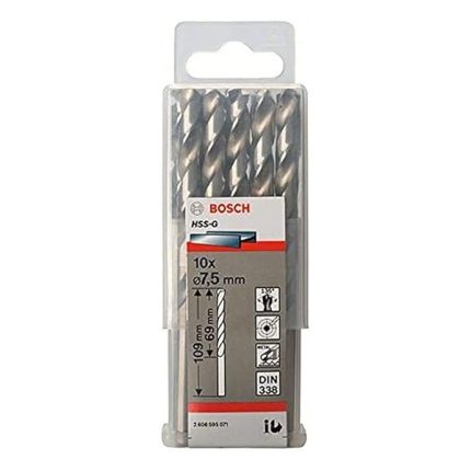 علبة بنط حدادى 10قطع قطر 7.5مم بوش BOSCH HSS-G 7.5 MM  10 PCS