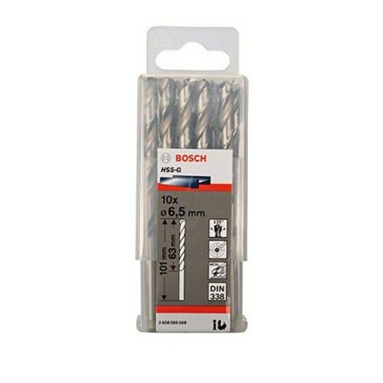 علبة بنط حدادى 10 قطع قطر 6.5 مم بوش BOSCH HSS-G 6.5 MM  10 PCS