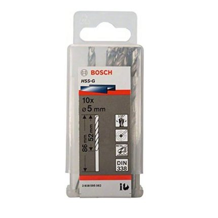 علبة بنط حدادى 10 قطع قطر5 مم بوش BOSCH Hss-G 5MM  10 PCS