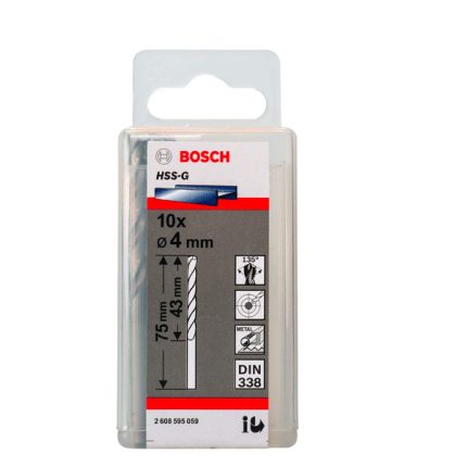 علبة بنط حدادى 10قطع قطر 4مم بوش BOSCH Hss-G 4 MM  10 PCS