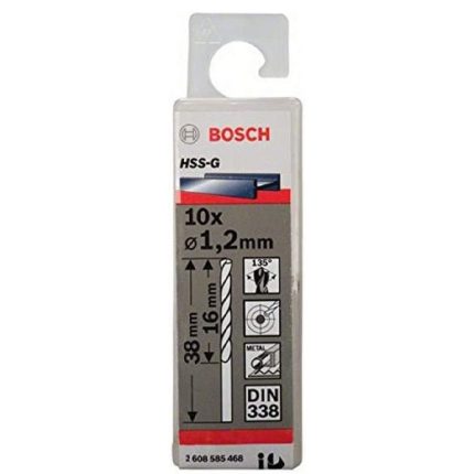 علبة بنط حدادى 10قطع قطر 1.2مم بوش BOSCH HSS-G 1.2 MM  10 PCS