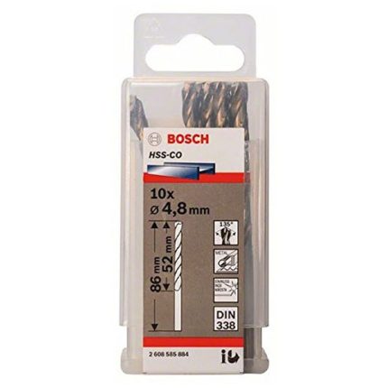 علبة بنط كوبلت للتخريم فى الاستانلس 10 قطع  4.8 مم بوش  BOSCH PACK OF  10 Metal Drill Bits  HSS-CO 4,8X52X86