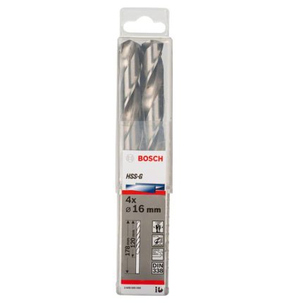 علبة بنط حدادى 4 قطع قطر 16 مم بوش   BOSCH HSS-G 16 MM 4 PCS