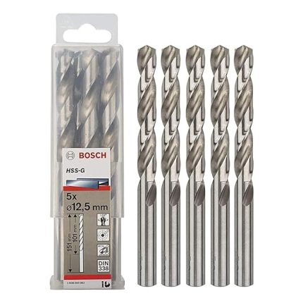 علبة بنط حدادى 5 قطع قطر 12.5 مم بوش  BOSCH HSS-G 12.5 MM  5 PCS