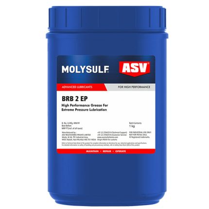 شحم مولى سولف أسود عالي الأداء متعدد الأغراض 130 درجة 500 جم هندي  (MoS2)  MOLYSULF BRB 2 EP Grease