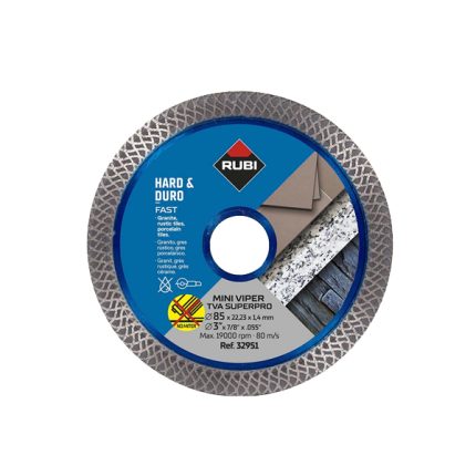 صينية الماظ بورسلين روبي H.M قطع اطوال سريعة 3.5بوصه  موديل - RUBI  TVA 85MM S-PRO