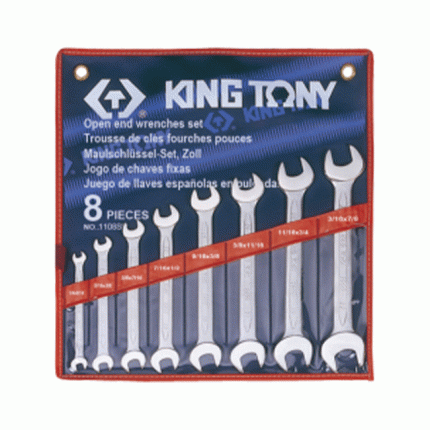 طقم مفتاح بلدي بالبوصة 8 قطع  1/4 : 7/8بوصة KING TONY