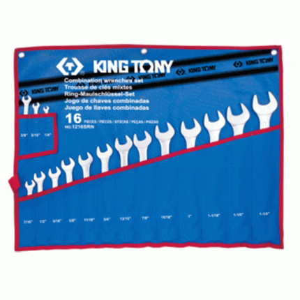 طقم مفتاح بلدي مشرشر بالبوصة 16قطعة  5/16 : 4/1  1بوصة كينج تونيKING TONY