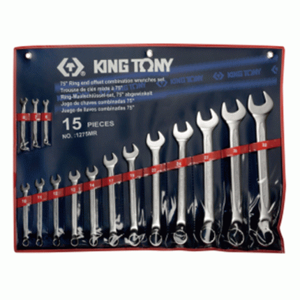 طقم مفتاح بلدي مشرشر زاوية 15-12 قطعة موديل  1067  6:32 مم كينج توني KING TONY
