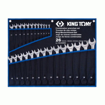 طقم مفتاح بلدي مشرشر جديـــد  (1062)  26قطعة 6: 32مم TETORON كينج توني KING TONY