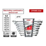 ⁦طقم مفتاح بلدى مشرشر راتشه كراون 8 قطع 8مم-19مم موديل CROWN CPHWS-XA8⁩ - الصورة ⁦2⁩