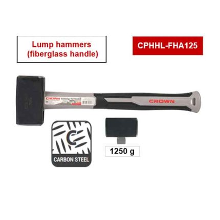مطرقة صلب مربعة يد فايبر كراون 1250 جم  CROWN CPHHL-FHA125