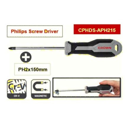 مفك صليبه PH2 ×150 mm كراون CROWN CPHDS-APH215
