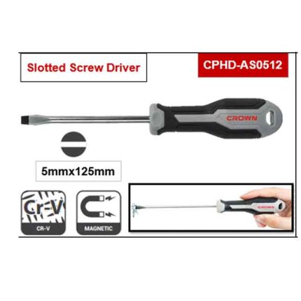 مفك عاده 5mm ×125mm كراون CROWN CPHD-AS0512