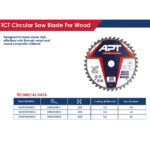 ⁦صنية فيديا خـشـب 250مم 3.2-25.4/30 مم 40 سن اي بي تي موديل APT DW6010411⁩ - الصورة ⁦4⁩