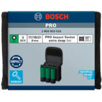 ⁦مجموعه من اللقم التصادميه 1/2 بوصه 3قطع 17.19.21 مم زائدة العمق BOSCH Set of PRO Impact Sockets 1/2" 3 Pcs "17,19,21"mm⁩ - الصورة ⁦2⁩