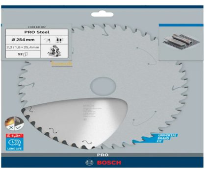 صينية 10 بوصة للحديد 52 سنة BOSCH  Circular Saw Blade PRO for Steel 10" 254X25.4X2.2/1.8 ( 52 )