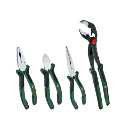 طقم يدوي 4 قطع(بنسة غراب-بنسة عادية - بنسة ببوز-قصافة) بوش BOSCH Pliers Set 4-Piece