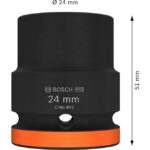 ⁦لقمة تصادميه 3/4 بوصه 24 مم BOSCH PRO Impact Socket 3/4" 24mm Standard⁩ - الصورة ⁦4⁩