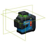 ميزان ليزر بوش 3 خط 360 درجه 80 متر ليزر اخضر ويعمل علي حجاره او بطارية BOSCH GLL 80-33 G