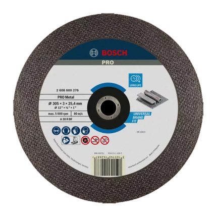 حجر قطعية حديد 12 بوصة بوش BOSCH Metal Cutting Disc (305X25.4X3)
